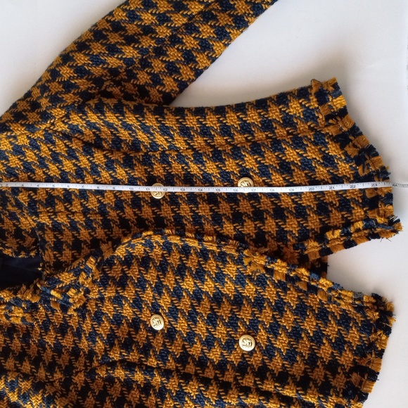 G by Giuliana navy blue and mustard color waist line jacket. Size M. - Picture 8 of 10